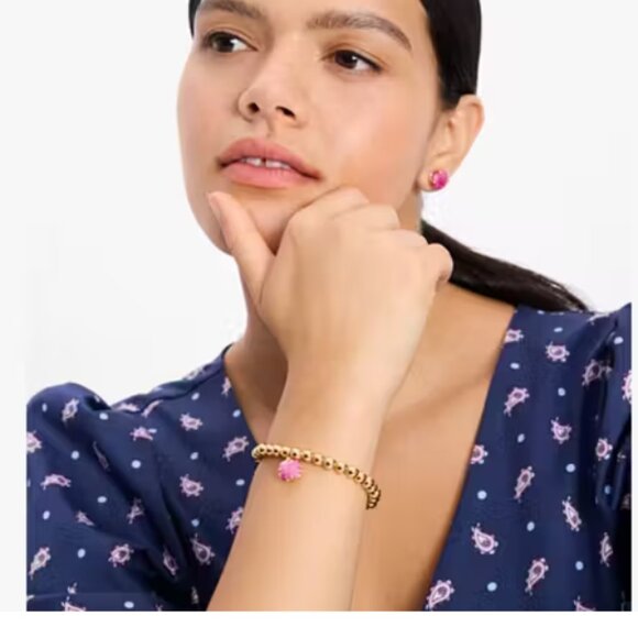 kate spade Pop Of Joy Spade Flower Stretch Bracelet Fuchsia NWT - Picture 3 of 5
